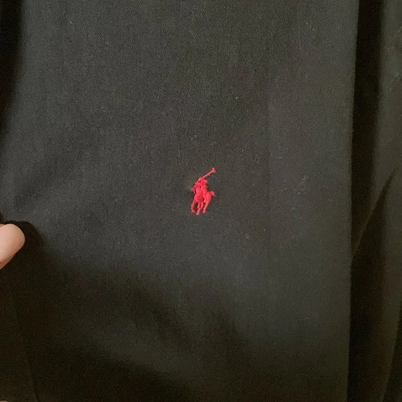 Ralph Lauren “Blake” size large 100% cotton black button down - Picture 2 of 5